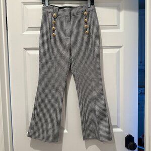 Derek Lam 10 Crosby Size 4 Black & white houndstooth high-waisted trousers
